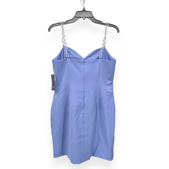 Aidan by Aidan Mattox Keyhole Silver Chain-Strap Minidress Size 10 - Picture 9 of 15